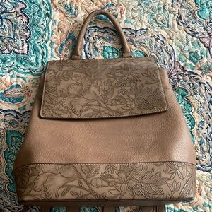 Faux leather backpack